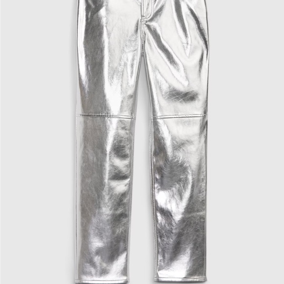 High Rise Vegan Leather Cheeky Straight Pants - Picture 4 of 4